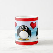 Schattige Penguin Heart Ballon Valentijnsdag Mok (Center)