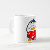 Schattige Penguin Holding Be Mine Heart Koffiemok (Voorkant links)