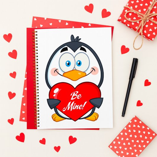 Schattige Penguin Holding Be Mine Heart Planner