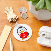 Schattige Penguin Holding Be Mine Heart Sleutelhanger