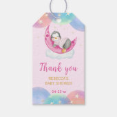 Schattige Penguin Roze Baby shower Dank u Cadeaulabel (Voorkant)