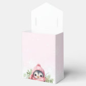 Schattige Penguin Roze Meisje Baby shower Bedankdoosjes (Geopend)