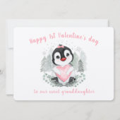 Schattige Penguin Roze  Valentijnsdag Kaart (Voorkant)