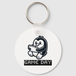 Schattige Penguin speelt een videogame - Game Day Sleutelhanger