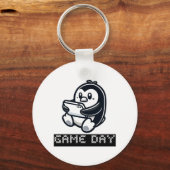 Schattige Penguin speelt een videogame - Game Day Sleutelhanger (Voorkant)