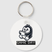 Schattige Penguin speelt een videogame - Game Day Sleutelhanger (Achterkant)
