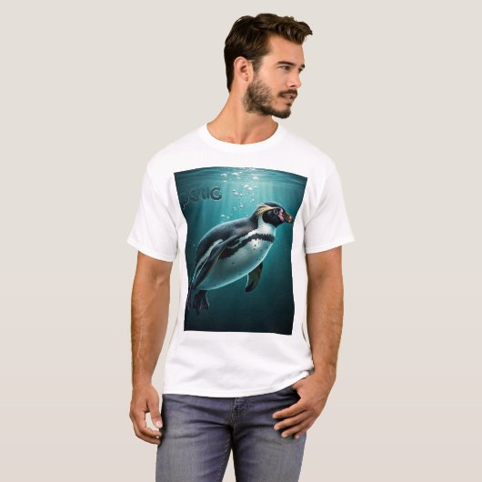 Schattige Penguin Splash T-shirt (Voorkant volledig)