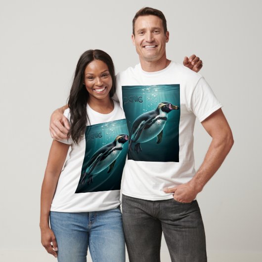 Schattige Penguin Splash T-shirt (Unisex)