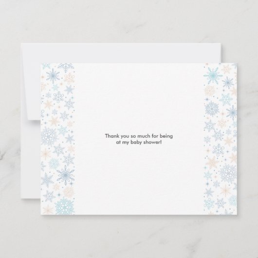 Schattige Penguin Winter Baby shower Dank je kaart (Achterkant)