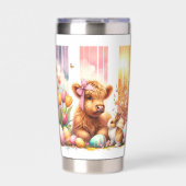 Schattige Penseelstreek Paas Highland Koe 20oz Geïsoleerde Drinkbeker (Voorkant)