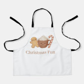 Schattige peperkoek en warme chocolademelk Kerstpr Schort (Voorkant)