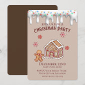 Schattige peperkoek huis beige kerstfeest kaart (Voorkant / Achterkant)