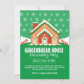 Schattige peperkoek huis decoreren partij kaart (Voorkant)