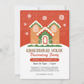 Schattige peperkoek huis decoreren partij kaart (Voorkant)
