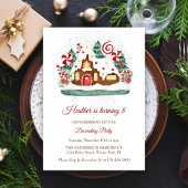 Schattige peperkoek huis decoreren verjaardagsfees kaart