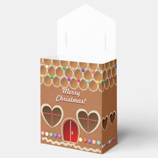 Schattige peperkoek huis met hartvormige ramen bedankdoosjes (Geopend)