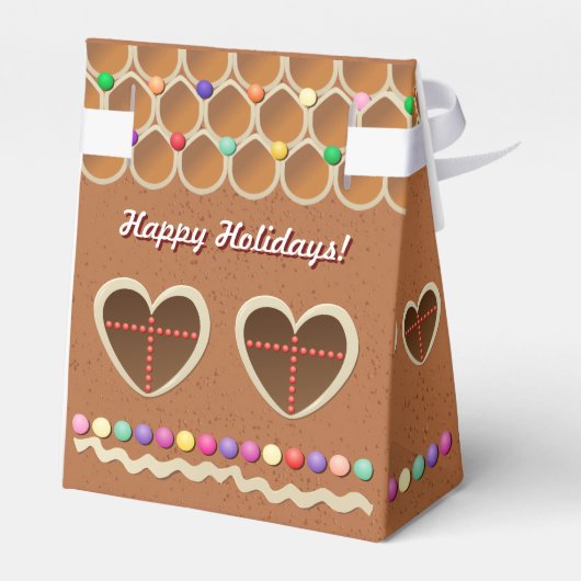 Schattige peperkoek huis met hartvormige ramen bedankdoosjes (Achterkant)