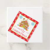 Schattige peperkoek huis winterkerst bedankjes labels (In situ)