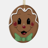 Schattige peperkoek jongen kerstversiering keramisch ornament (Rechts)