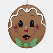 Schattige peperkoek jongen kerstversiering keramisch ornament (Links)