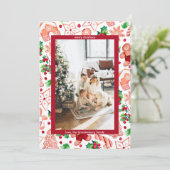 Schattige peperkoek Kerstmis Groet Foto Feestdagenkaart (Staand voorkant)