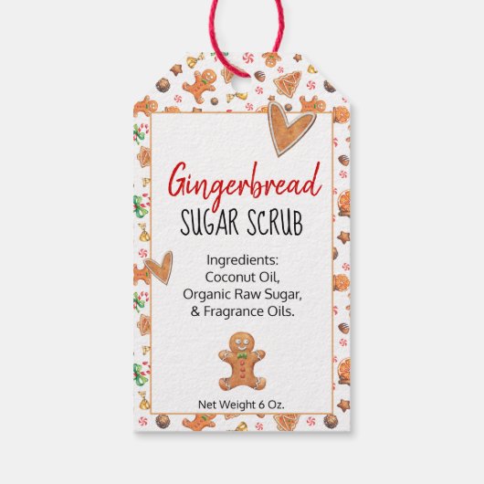 Schattige peperkoek 🍪 Made With Love Holiday Cadeaulabel (Achterkant)