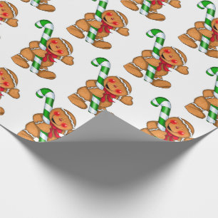 Schattige peperkoek man cadeaupapier