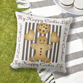 Schattige peperkoek Man Cookie Kinder Buitenkussen