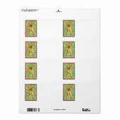 Schattige peperkoek man die hoorn blaast, Kerstsno Etiket (Full Sheet)