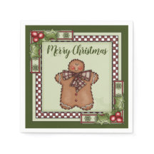 Schattige peperkoek Man en Holly Merry Christmas