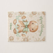 Schattige peperkoek man jongensnaam kerst legpuzzel (Horizontaal)