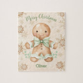 Schattige peperkoek man jongensnaam kerst legpuzzel (Verticaal)