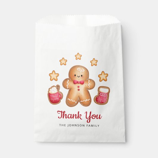 Schattige peperkoek man kerst dank u bedankzakje (Voorkant)