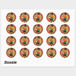 Schattige peperkoek man kerst ronde sticker