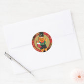 Schattige peperkoek man kerst ronde sticker (Envelop)