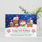 Schattige peperkoek man Kerstmis trein Kinderen ve Kaart (Staand voorkant)