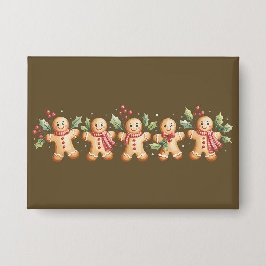 Schattige peperkoek man Kerstvakantie bakker cadea Button (Voorkant)