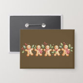 Schattige peperkoek man Kerstvakantie bakker cadea Button (Voorkant / Achterkant)