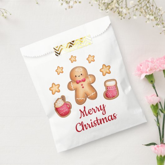 Schattige peperkoek Man Vrolijk Kerstfeest Bedankzakje (Gezegeld)