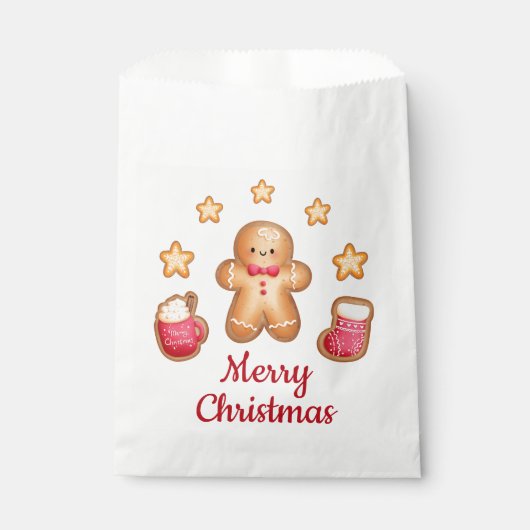 Schattige peperkoek Man Vrolijk Kerstfeest Bedankzakje (Voorkant)