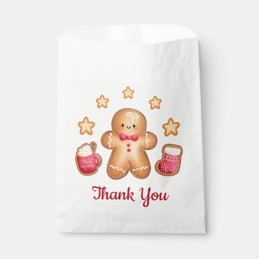 Schattige peperkoek man vrolijk kerstfeest dank u bedankzakje (Voorkant)