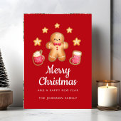 Schattige peperkoek Man Vrolijk Kerstfeest Feestdagenkaart