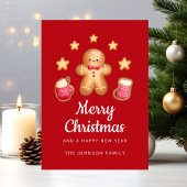 Schattige peperkoek Man Vrolijk Kerstfeest Feestdagenkaart