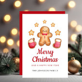 Schattige peperkoek Man Vrolijk Kerstfeest Feestdagenkaart