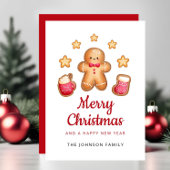 Schattige peperkoek Man Vrolijk Kerstfeest Feestdagenkaart