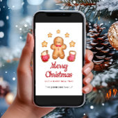 Schattige peperkoek Man Vrolijk Kerstfeest Feestdagenkaart