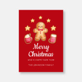 Schattige peperkoek Man Vrolijk Kerstfeest Feestdagenkaart