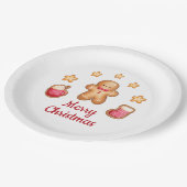 Schattige peperkoek Man Vrolijk Kerstfeest Papieren Bordje (Gekanteld)