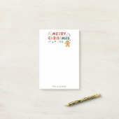 Schattige peperkoek Man Vrolijk Kerstfeest Post-it® Notes (Op bureau)
