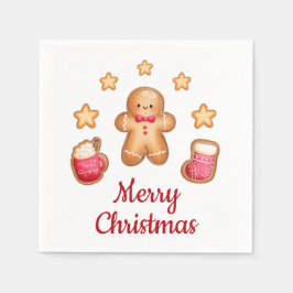 Schattige peperkoek Man Vrolijk Kerstfeest Servet